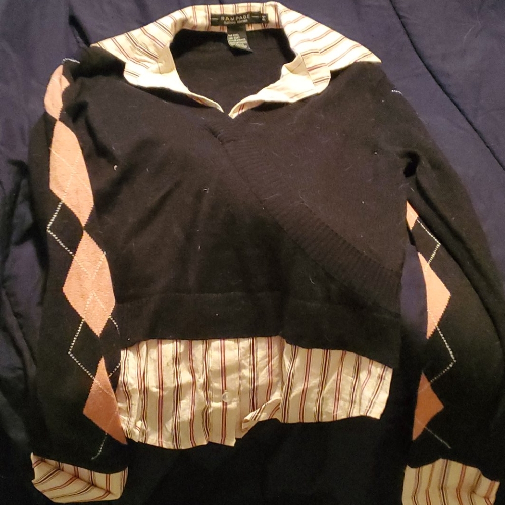 Shirt with attached sweater